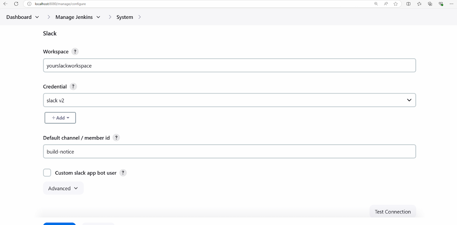 Slack Plugin Configuration